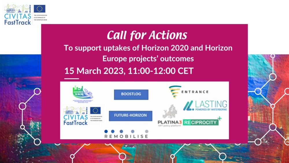 Call for Actions to support uptakes of Horizon 2020 and Horizon Europe projects’ outcomes